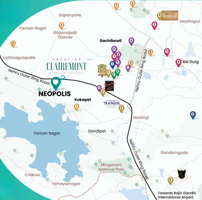 Prestige Clairemont Khanapur - Location Map