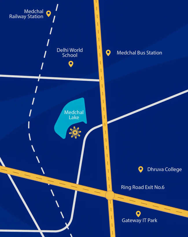 SRIAS The Boat Club Medchal - Location Map