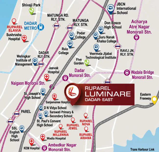 Ruparel Shivaji Park Dadar - Location Map