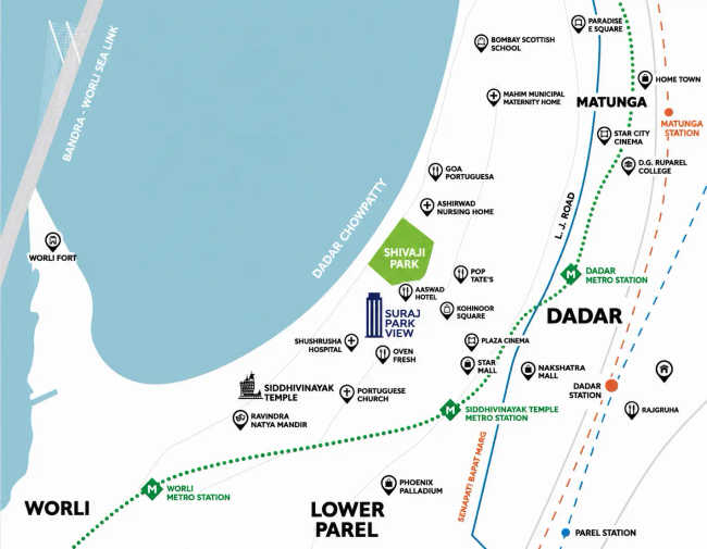 Suraj Park View Dadar - Location Map
