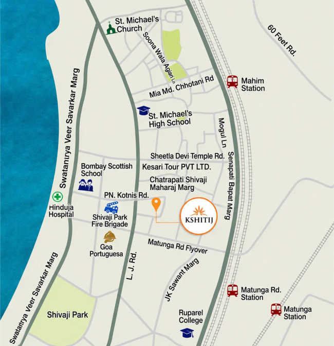 Tridhaatu Kshitij Matunga - Location Map