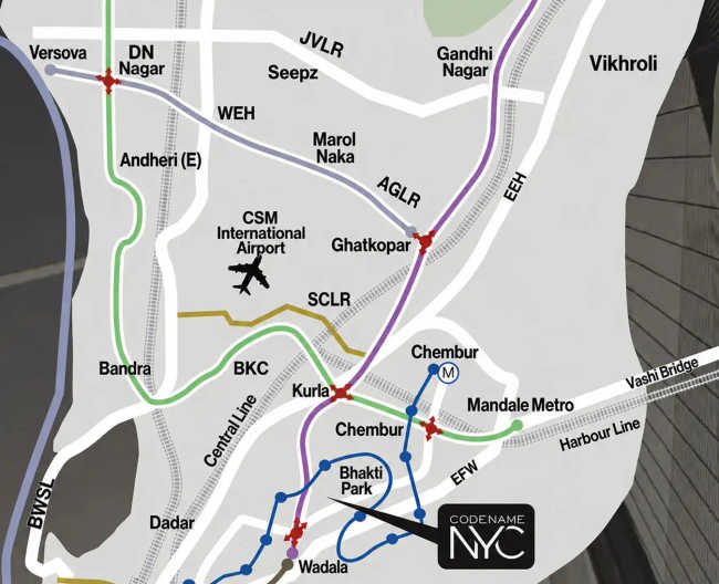 Ajmera Codename NYC Wadala - Location Map
