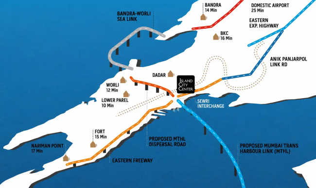 Bombay Realty Island City Center Dadar - Location Map