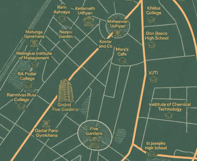 Godrej Five Gardens Matunga - Location Map