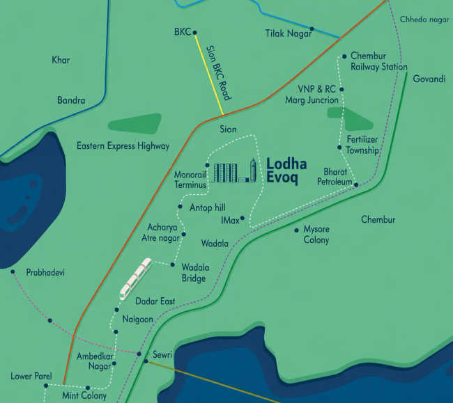 Lodha Evoq Wadala - Location Map