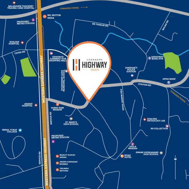 Jp Infra Highway Touch Andheri - Location Map