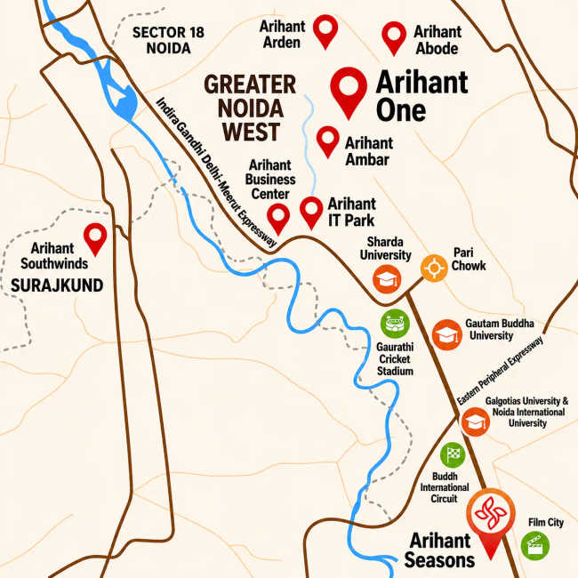 Arihant Seasons Sector 22D Greater Noida - Location Map