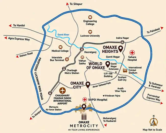 Omaxe Metro City Kalli Pashchim - Location Map