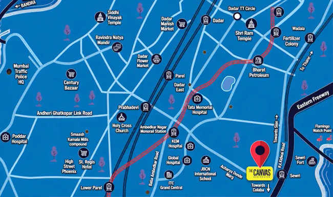 Shapoorji The Canvas Residences Sewri - Location Map