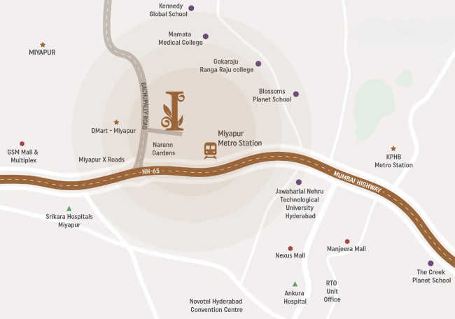 Primark Inspira Miyapur - Location Map