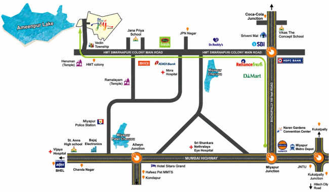 Urbanrise The World Of Joy Miyapur - Location Map