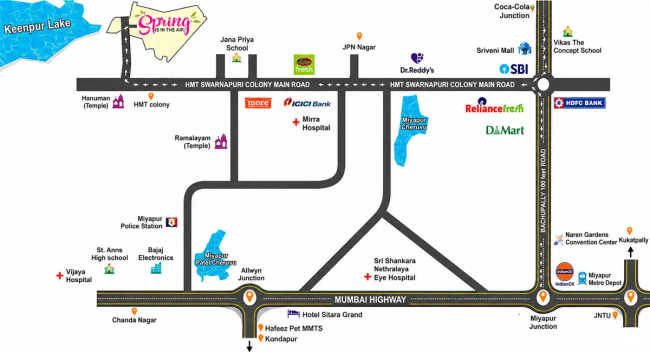 Urbanrise Spring Is In The Air Miyapur - Location Map