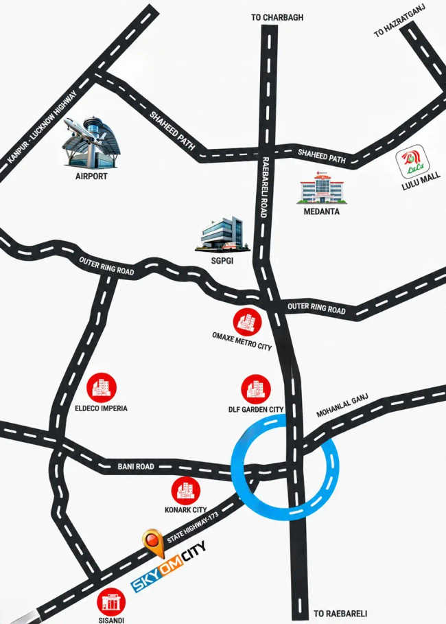 Skyom City Mohanlalganj - Location Map
