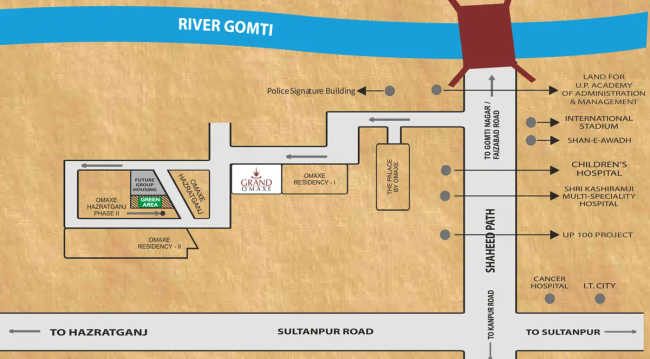 Grand Omaxe Gomti Nagar - Location Map