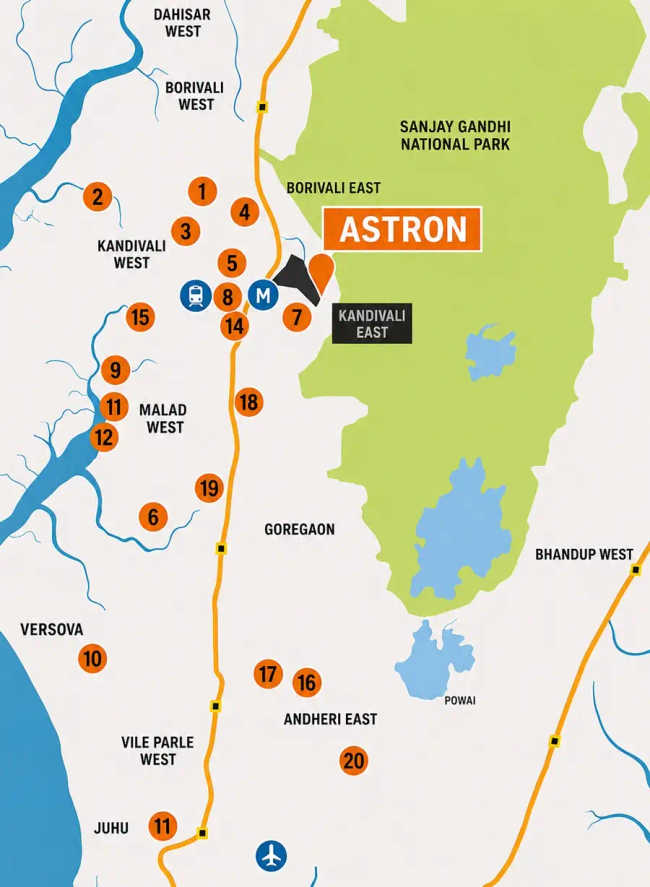 SD Corp Astron Kandivali - Location Map