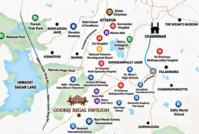 Godrej Regal Pavilion Rajendra Nagar - Location Map