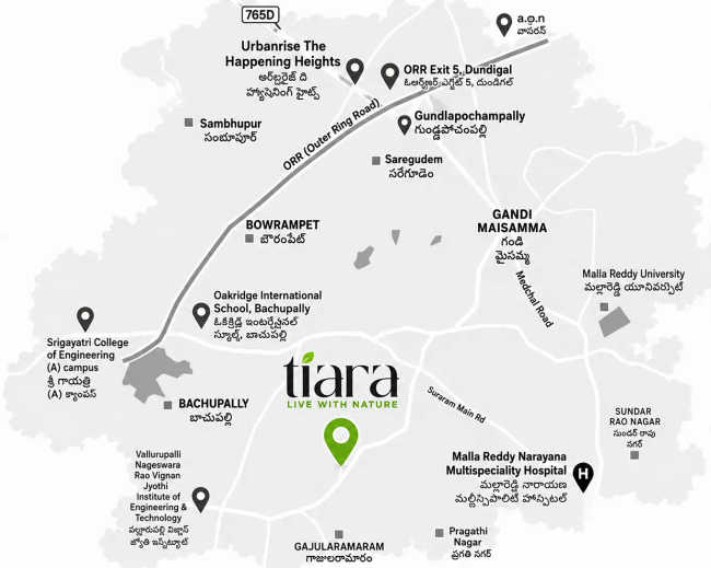 SRIAS Tiara Miyapur - Location Map