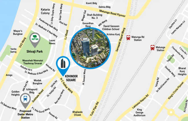 Kohinoor Square Altissimo Dadar - Location Map