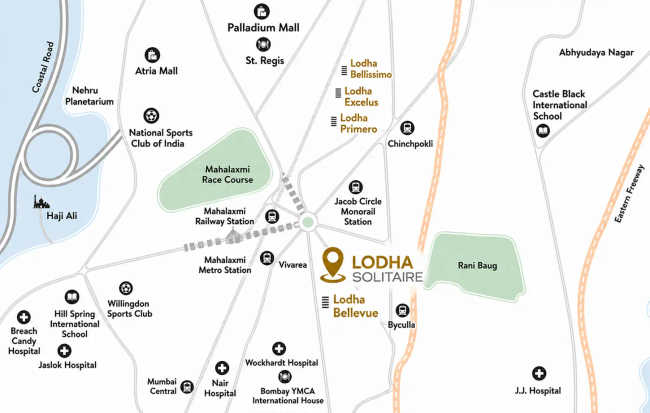 Lodha Solitaire Mahalaxmi - Location Map