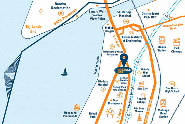 Prescon Miracle Bay Mahim - Location Map