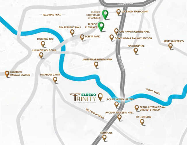 Eldeco Trinity Gomti Nagar - Location Map