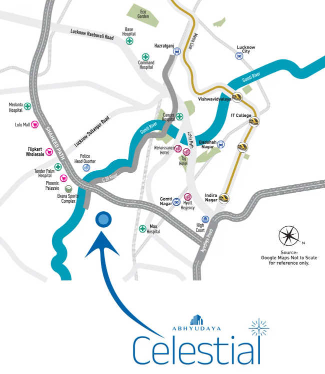 Abhyudaya Celestial Gomti Nagar - Location Map