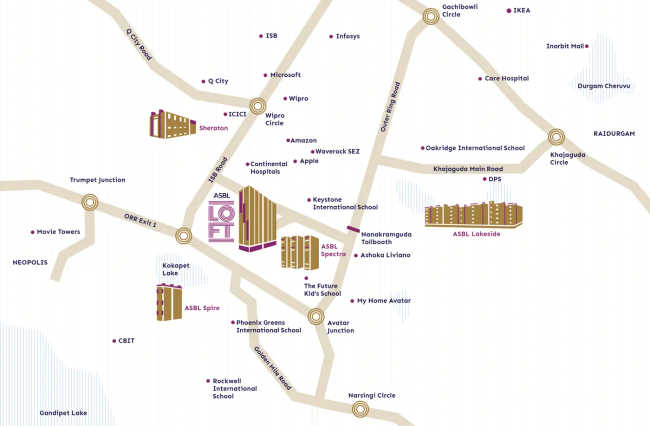 ASBL Loft Nanakramguda - Location Map