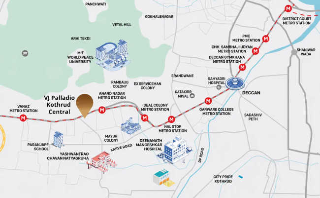 VJ Palladio Kothrud Central Kothrud - Location Map
