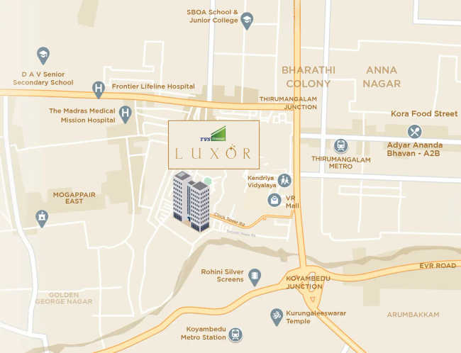 TVS Emerald Luxor Anna Nagar - Location Map