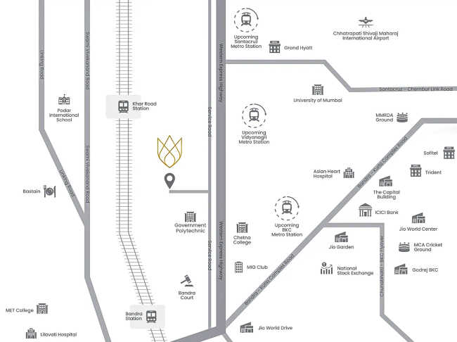 Raymond The Address By GS Bandra - Location Map
