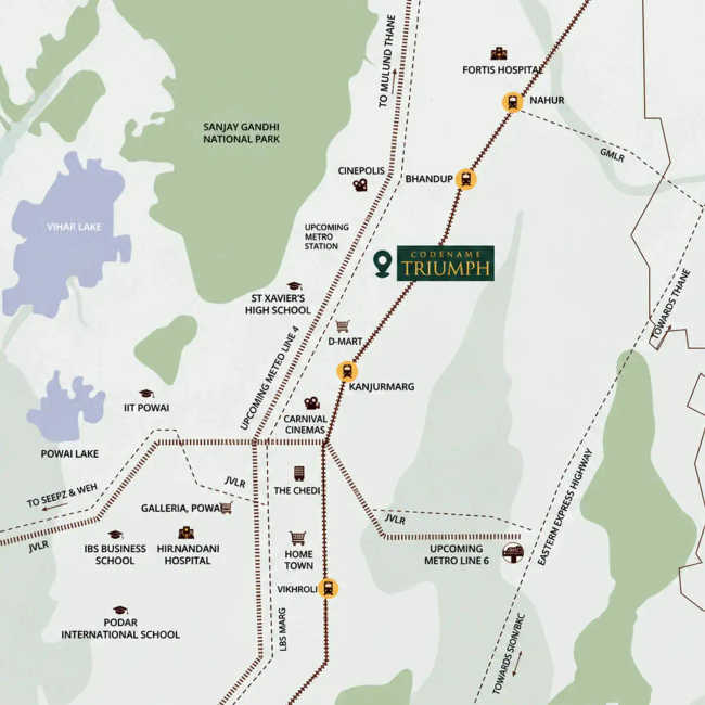 Adani Triumph Kanjurmarg - Location Map