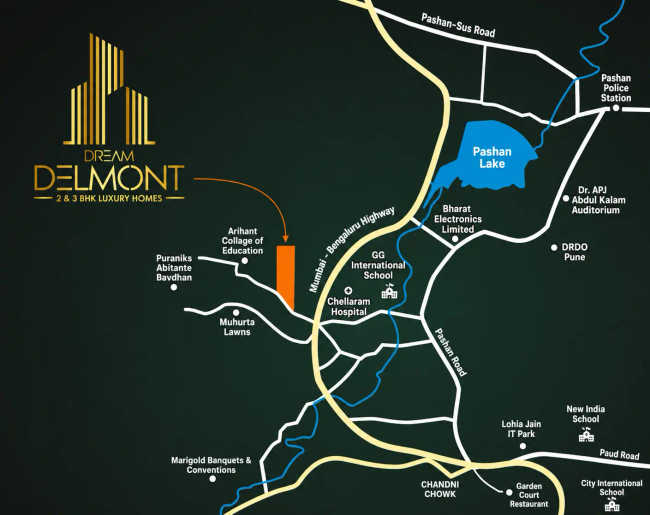 Dream Delmont Bavdhan - Location Map