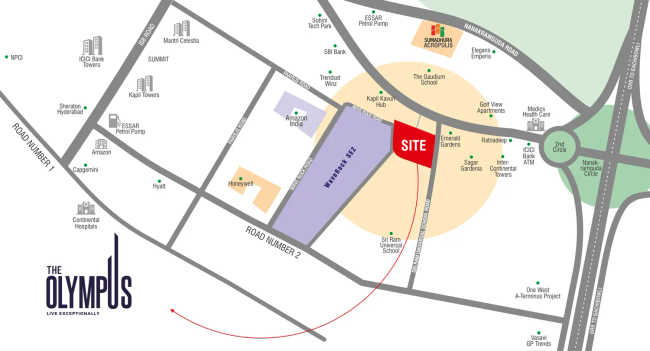 Sumadhura The Olympus Nanakramguda - Location Map