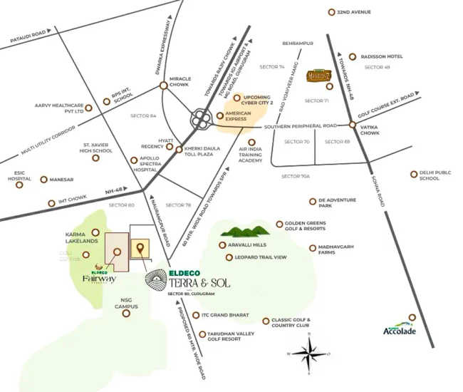 Eldeco Terra & Sol Sector 80 - Location Map