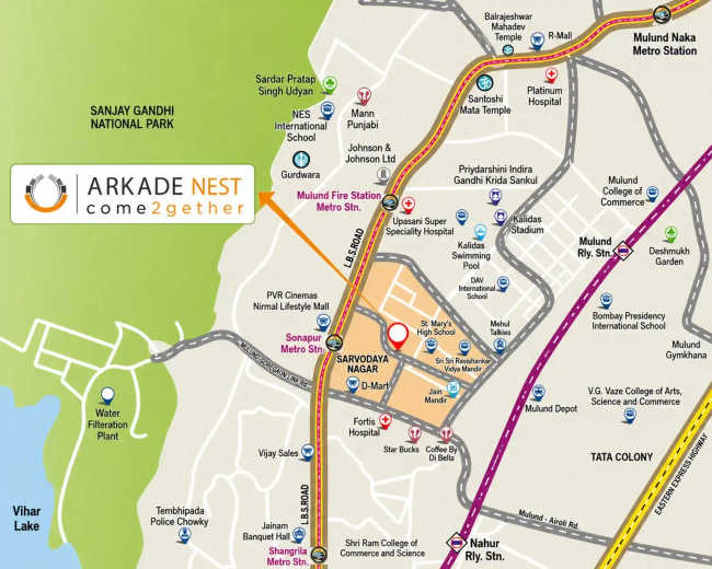 Arkade Nest Mulund - Location Map
