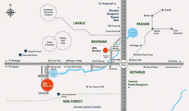 Skyi Manas Lake Bhugaon - Location Map