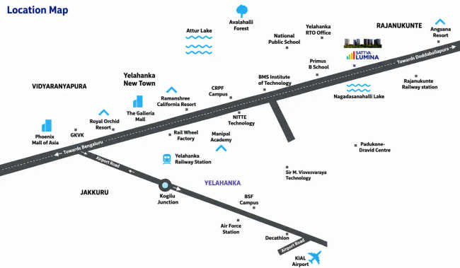 Sattva Lumina Yelahanka - Location Map