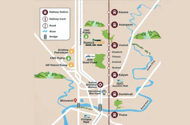 Sunteck Forest World Vasind - Location Map