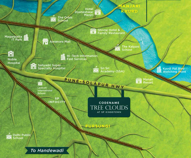 Shapoorji Pallonji Tree Clouds Hadapsar - Location Map