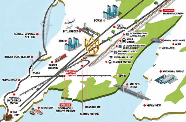 Raymond The Address By GS Wadala - Location Map