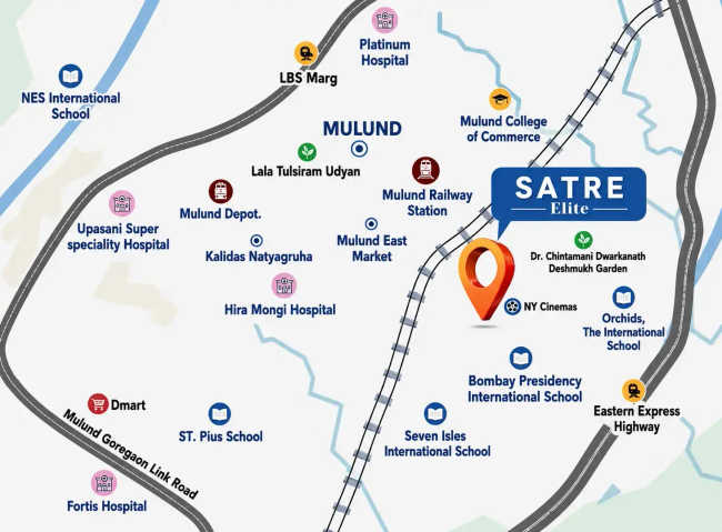 Satre Elite Mulund - Location Map
