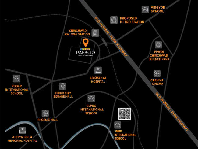 Saheel Itrend Palacio Chinchwad - Location Map