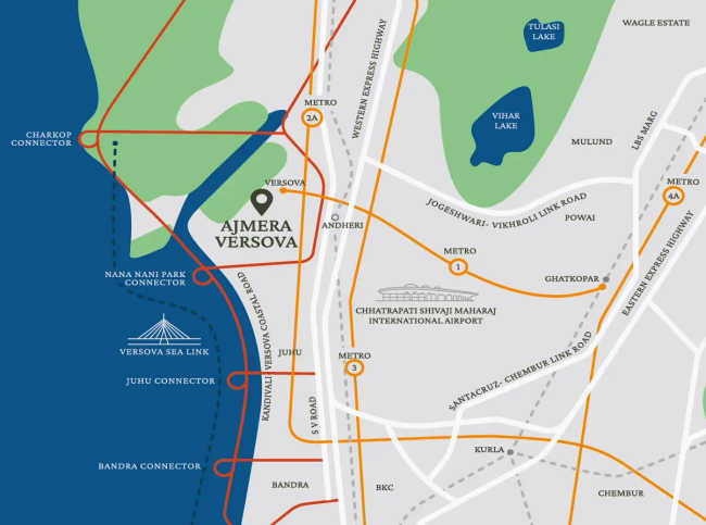 Ajmera Vann Versova - Location Map