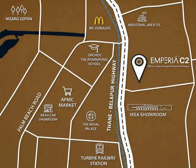 Emperia C2 Turbhe - Location Map