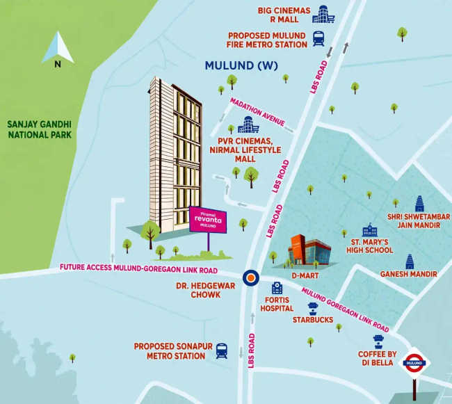 Piramal Revanta Mulund - Location Map