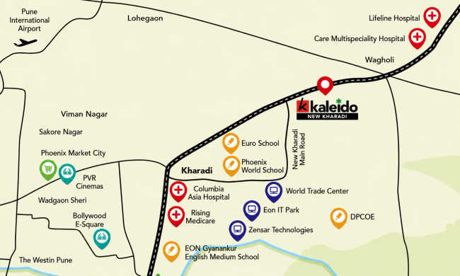 Kohinoor Kaleido Wagholi - Location Map