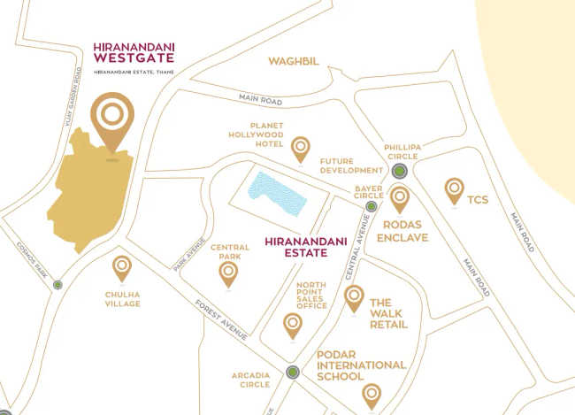 Hiranandani Westgate Ghodbunder Road - Location Map