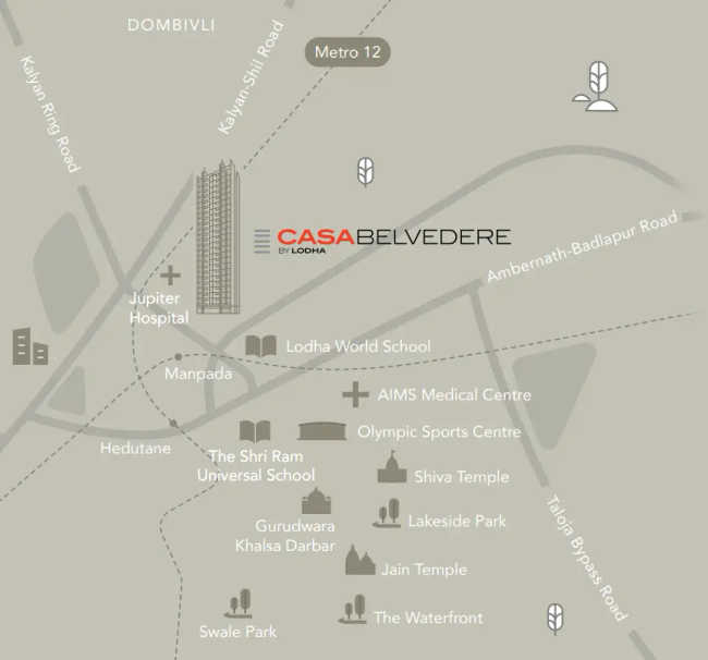 Lodha Casa Belvedere Dombivali - Location Map
