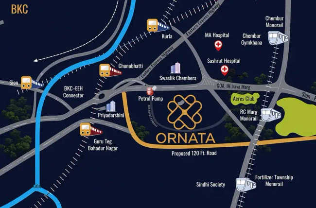 Spenta Ornata Chembur - Location Map