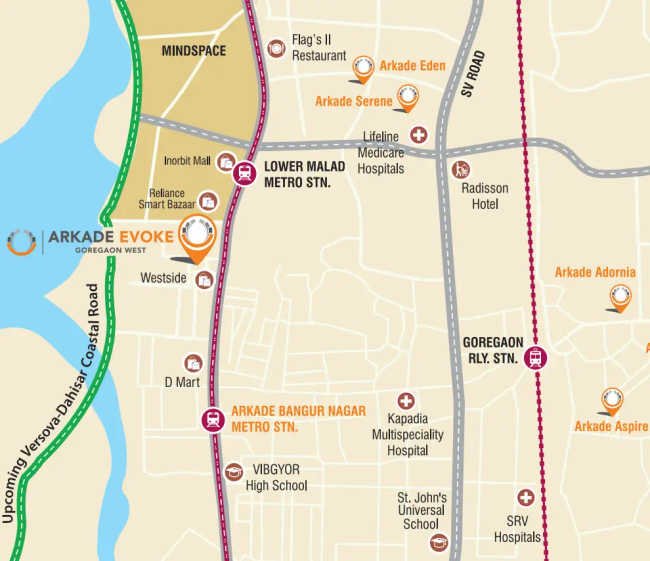 Arkade Evoke Goregaon - Location Map